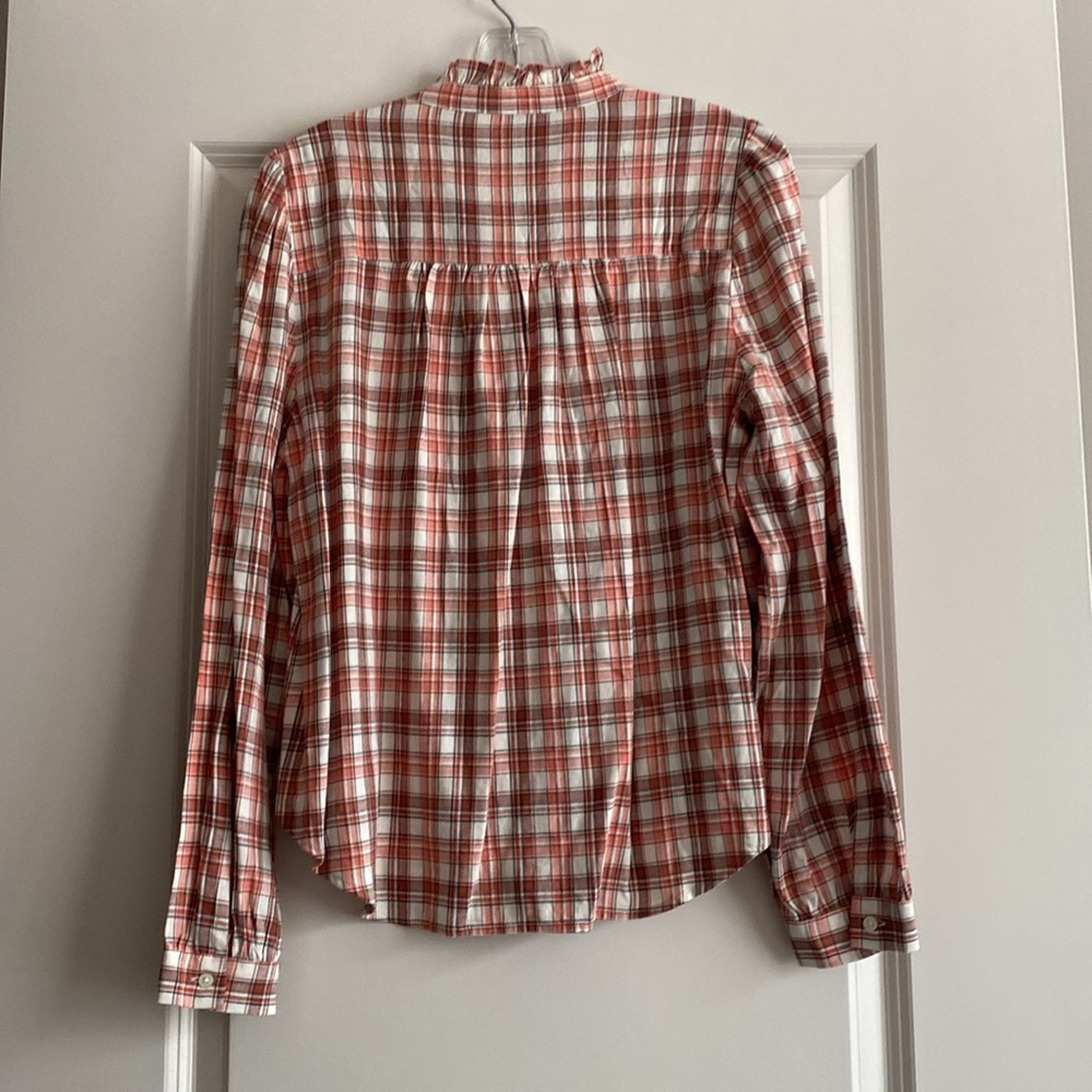 LOFT Ruffled Color Button Down Shirt - NEW - Picture 5 of 9